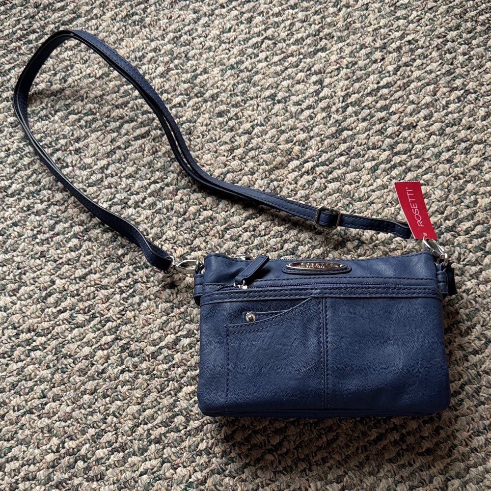 Rosetti Navy Crossbody Shoulder Bag with Front Pocket